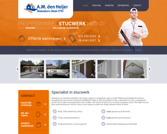 A.M den Heijer stukadoors Logo